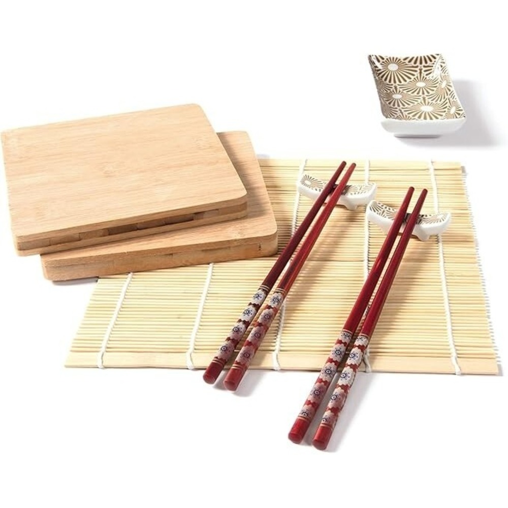 Sushi Making Book & Serving Kit | Japanese Food Gift Box Set | New